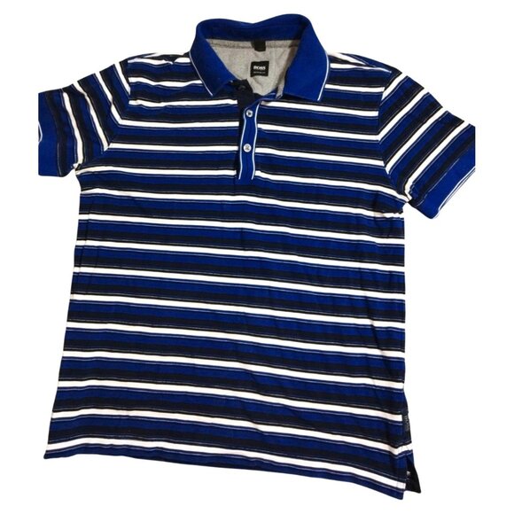 Hugo Boss Men's Striped Polo Shirt Size S Regular Fit Blue/White - Picture 1 of 8